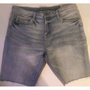 Aeropostale Slim Fit Cutoff Jean shorts Men's 33w 9.5l Distressed Blue‎ Denim